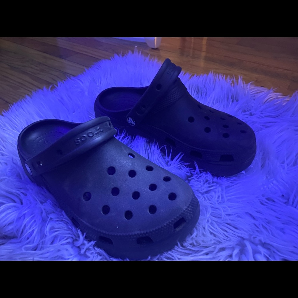 Black Platform crocs